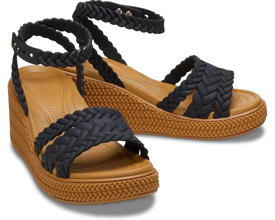 

Туфли Crocs Brooklyn Ankle Strap Wedge Platform Sandals, черный