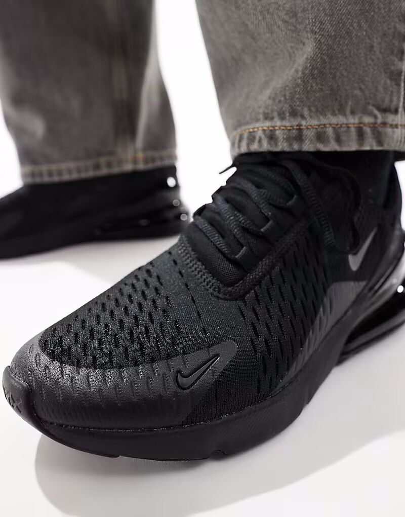 Мужские кроссовки Air Max 270 в тройном черном цвете Nike — фото 4