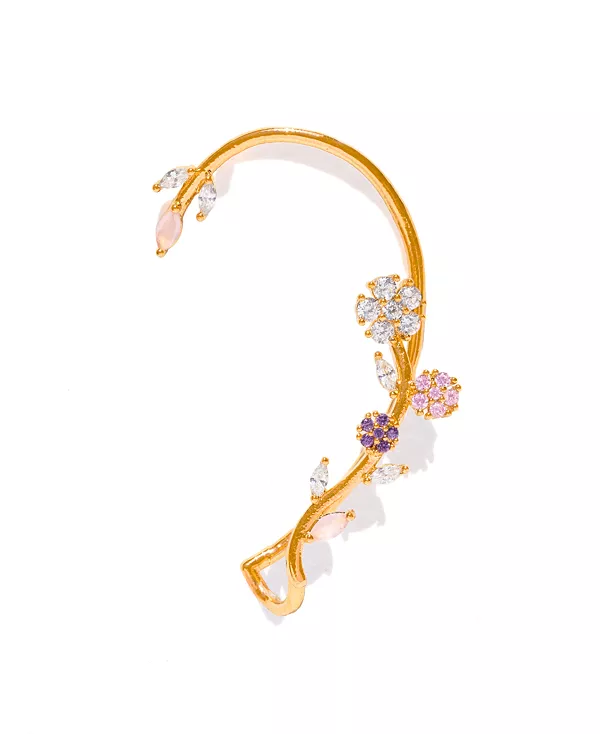 

Серьги-Каффы Island Bloom с позолотой и кристаллами Girls Crew, gold