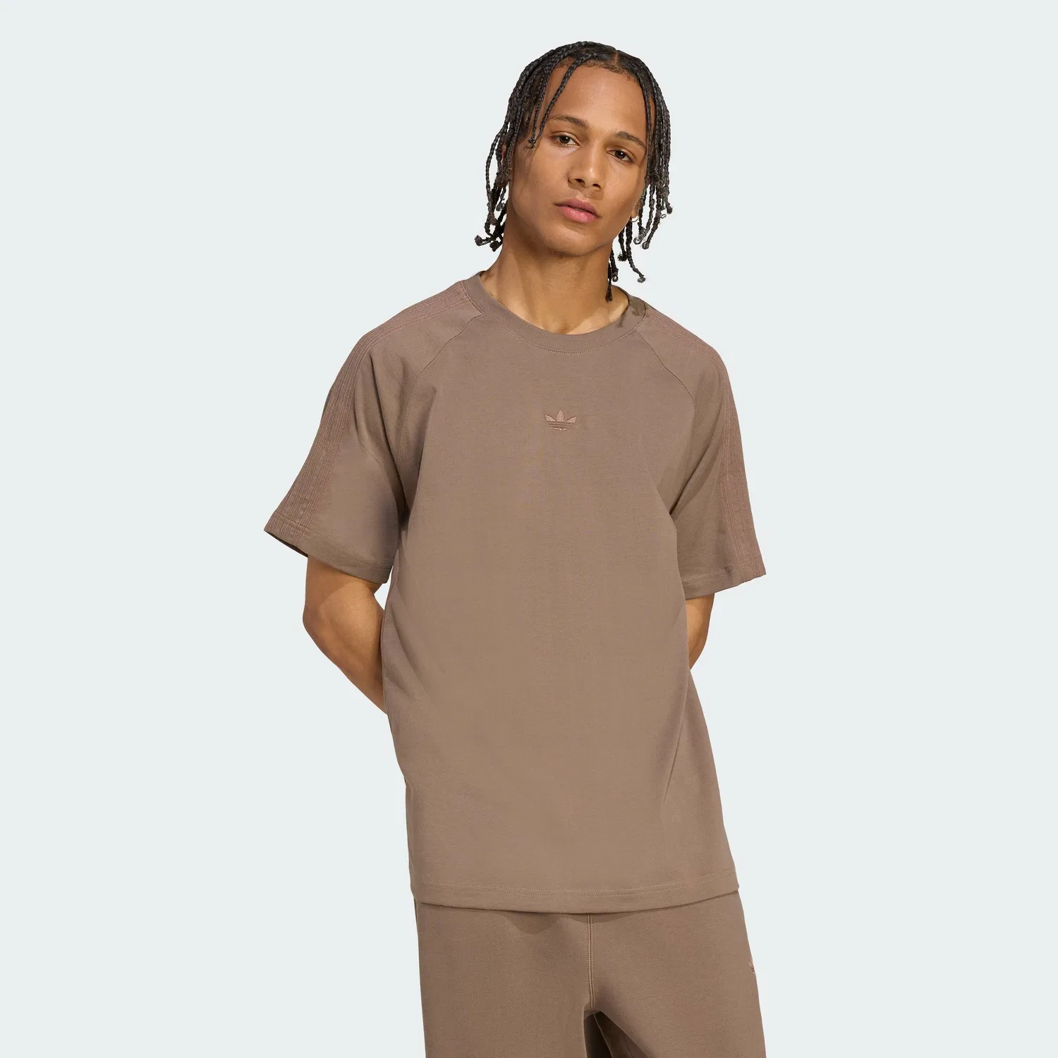 Футболка, хлопок, Premium Essentials Tee Adidas, коричневый