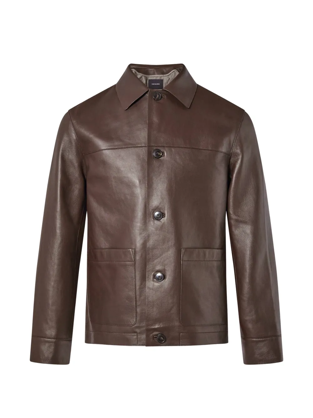 

Кожаная куртка на молнии Yves Salomon, коричневый