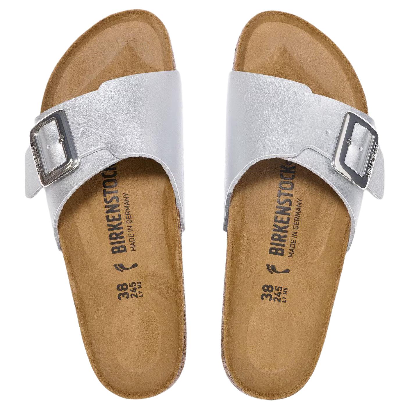 Birkenstock Каталина EVA Слайды Женские Серебристые Узкие, цвет Silver — фото 4