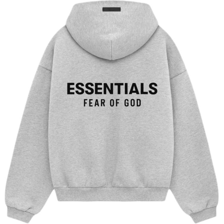 Толстовка флисовая с капюшоном Light Mist/LIGHT HEATHER детская Fear Of God Essentials, светло-серый — фото 4