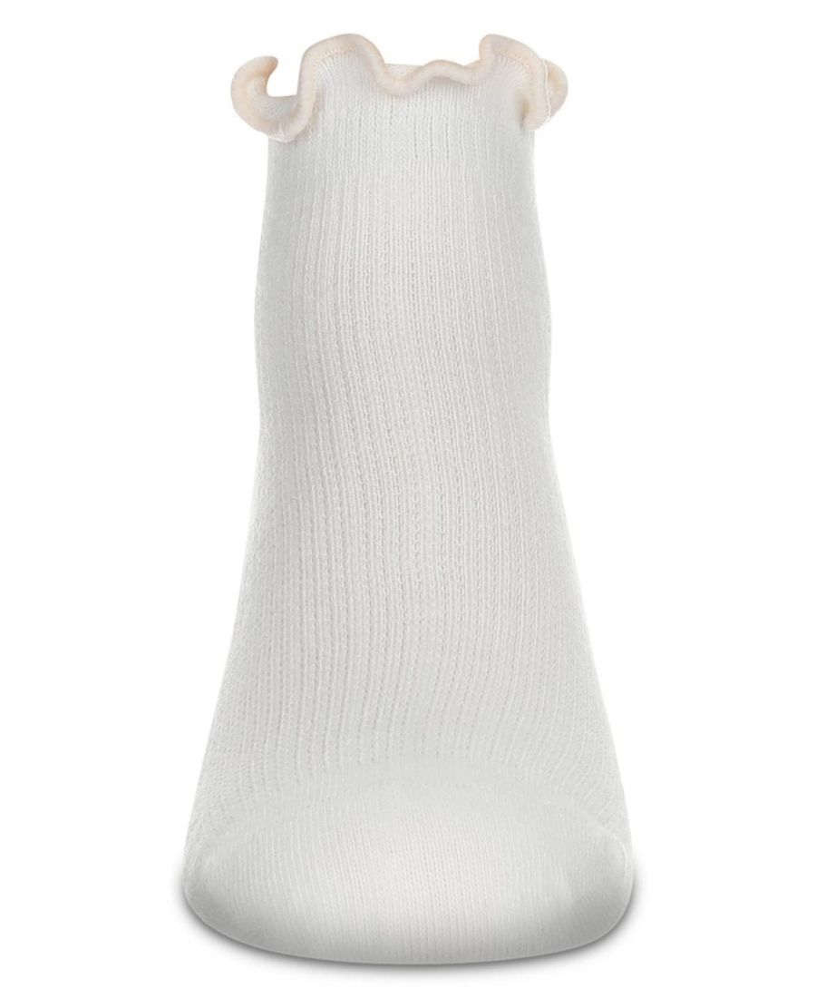 Цветные носки-перчатки с оборками для девочек MeMoi, Winter white-pink — фото 2