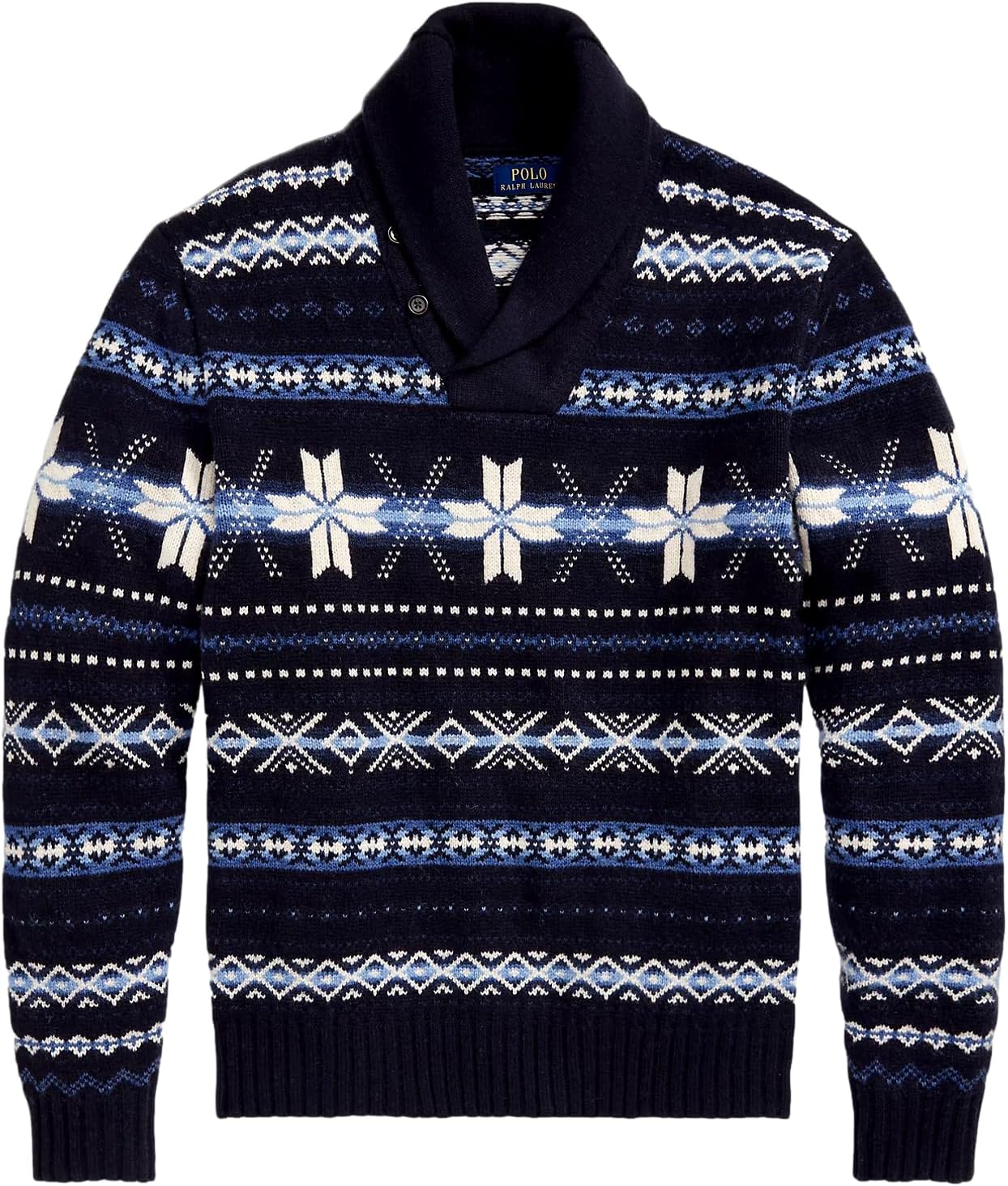 

POLO RALPH LAUREN мужской свитер с шерстяным шарфом Snowflake, Navy Multi