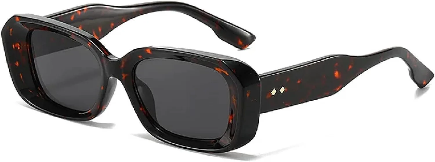 

Популярные женские прямоугольные солнцезащитные очки в стиле ретро для мужчин с защитой от УФ-излучения UV400. Модные солнцезащитные очки TVTBBVV, Leopard-black