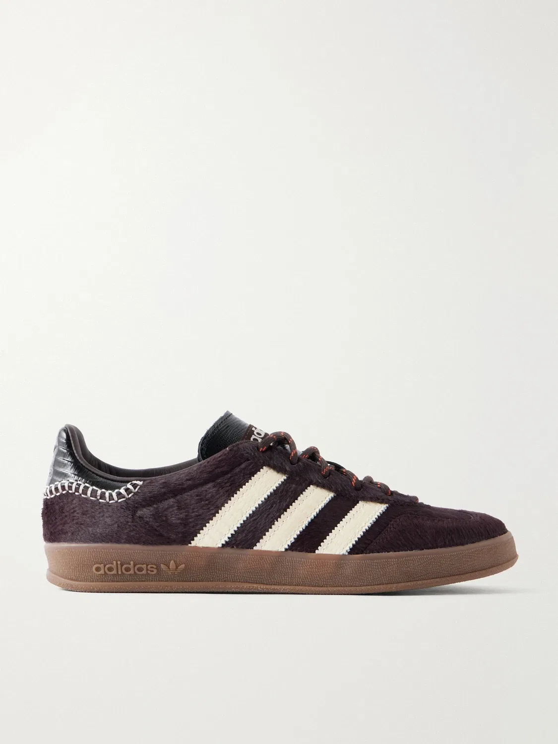 Wales Bonner Gazelle с отделкой из кожи под ящерицу и ворса пони adidas Originals, бордовый