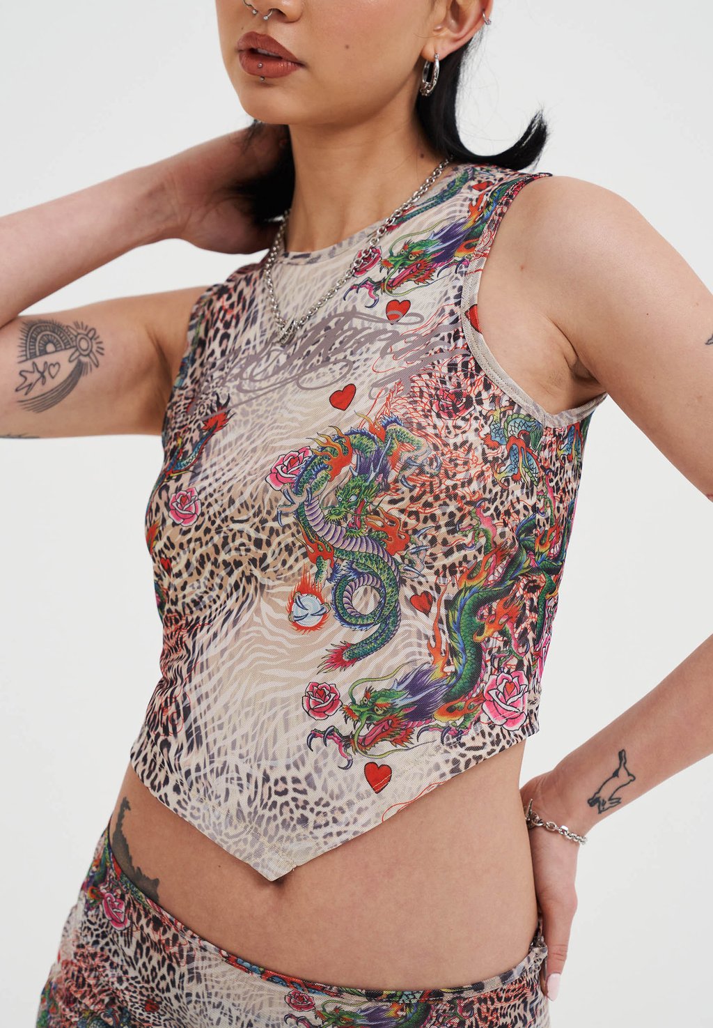 

Топ DRAGON REPEAT TIED BACK Ed Hardy, бежевый