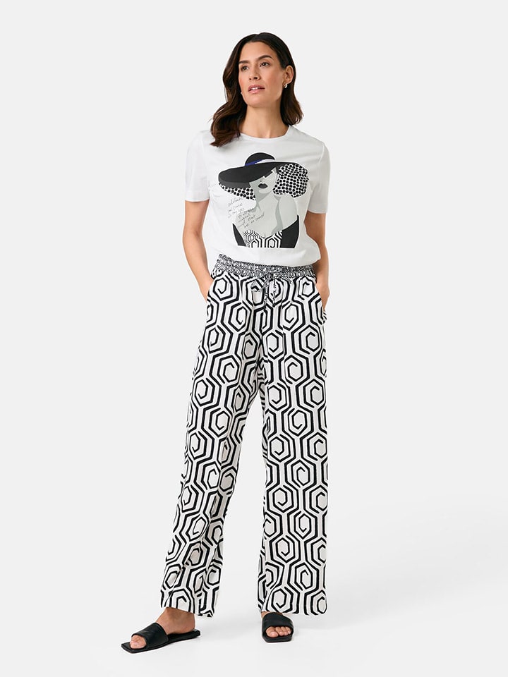 

Тканевые брюки Gerry Weber, белый/черный