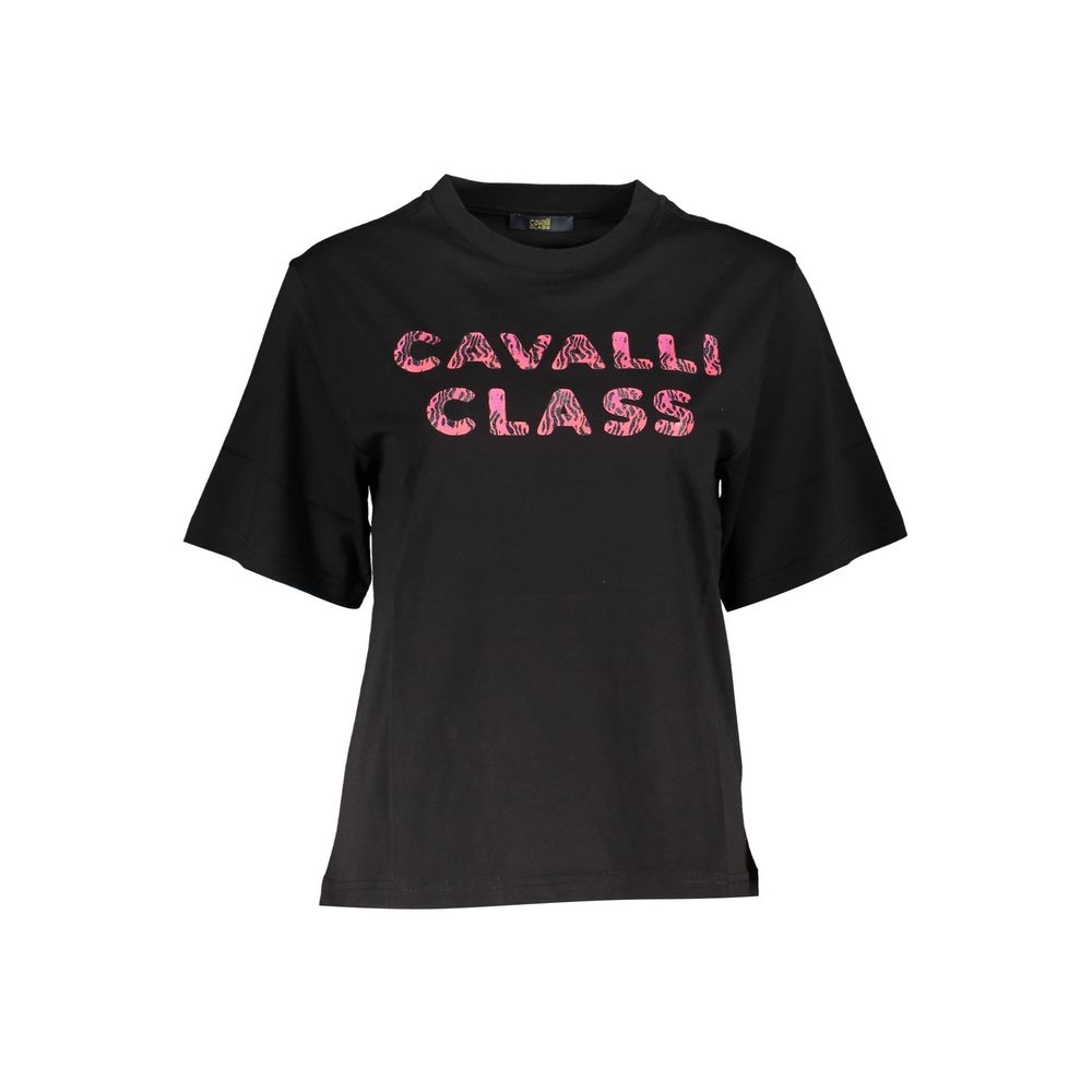 

Черный хлопковый женский топ Cavalli Class