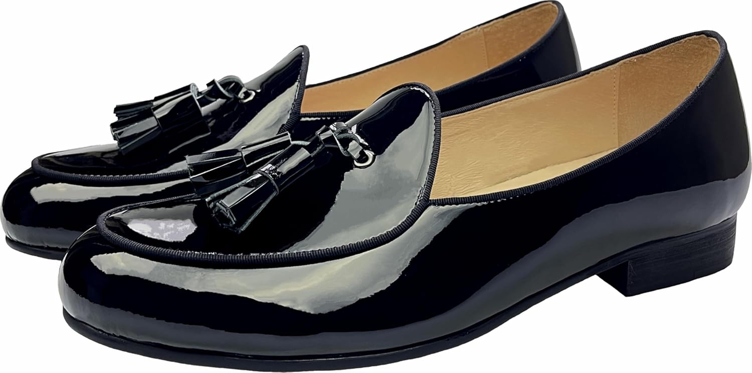 Мужские кожаные лоферы Justar, бельгийские формальные туфли без шнурков с бантом, пенни-флэт для торжеств, черный — фото 3