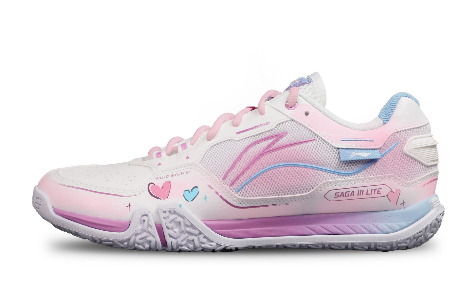 

LINING Saga 3LITE амортизирующие нескользящие кроссовки для бадминтона Low top Unisex Pink White