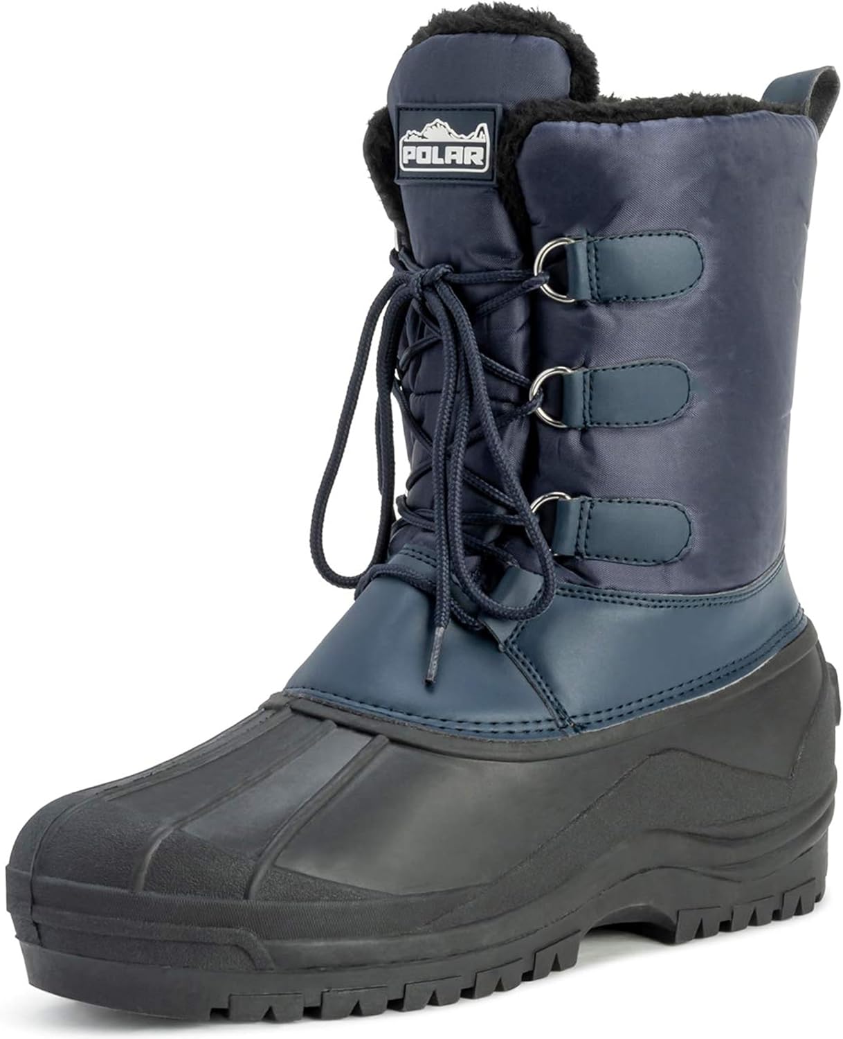 

Мужские короткие нейлоновые зимние ботинки POLAR Muck с шнуровкой для снега и дождя, повседневные утиные ботинки, темно-синий