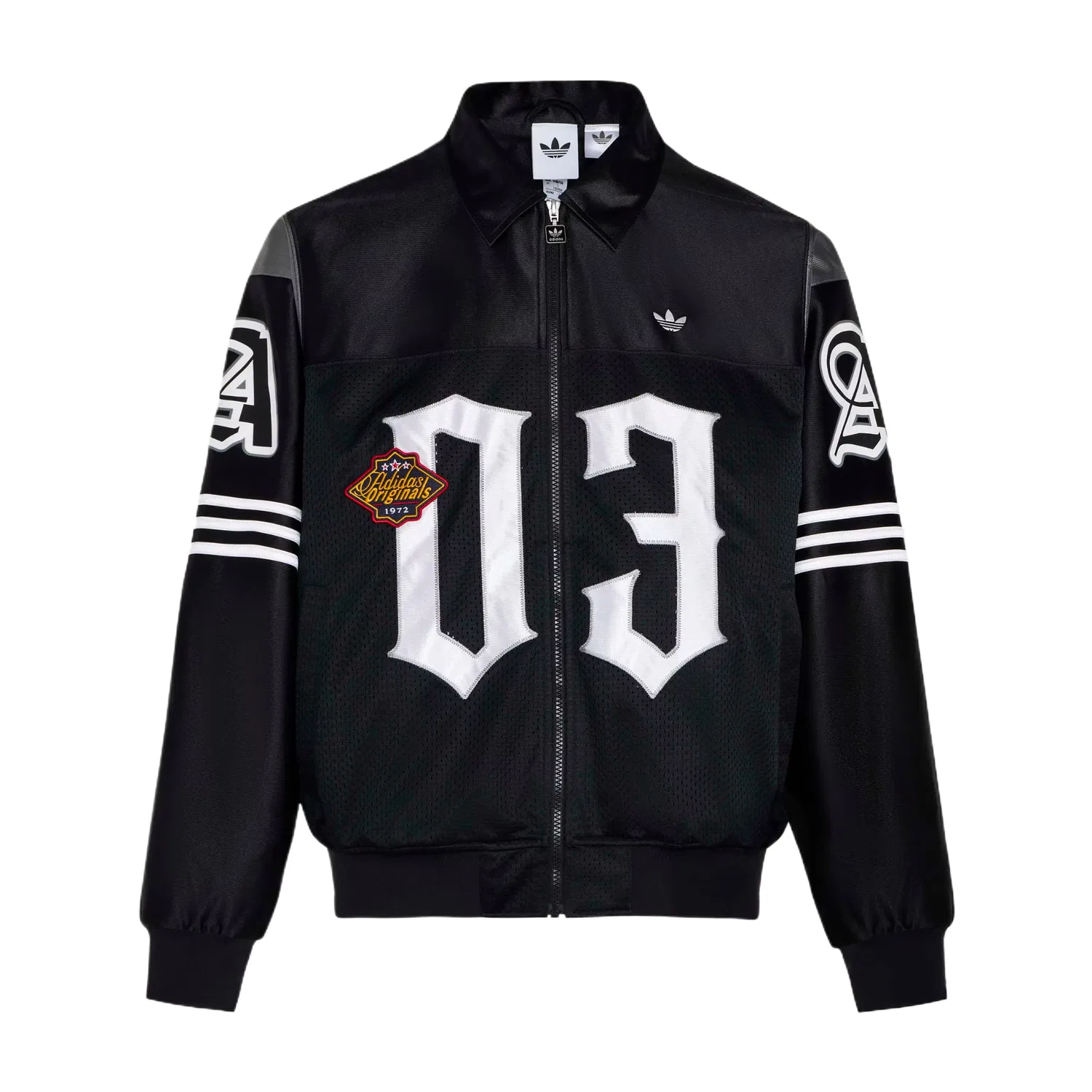 Куртка мужская Black/White, с лацканом, тонкая Adidas Originals