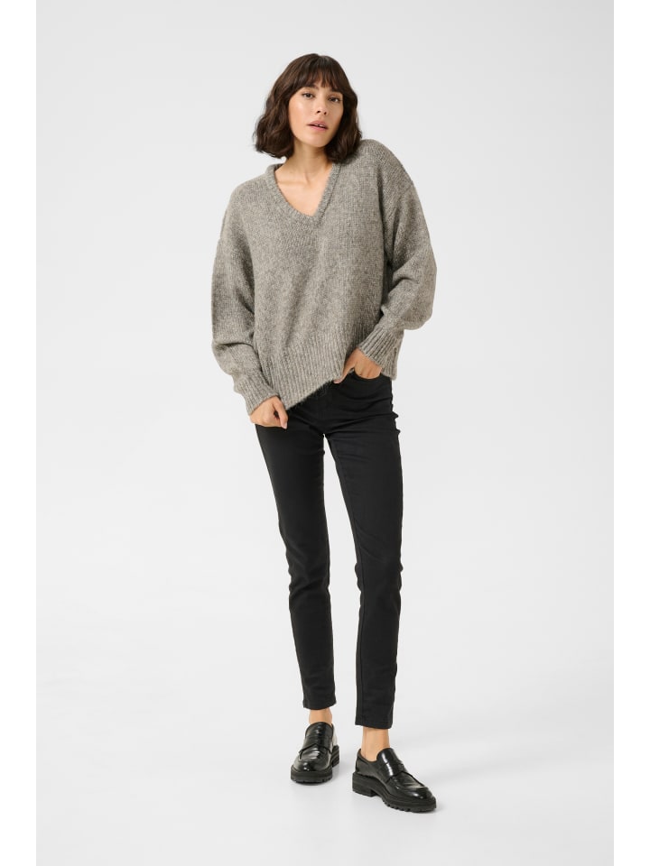 

Kaffe Свободный вязаный свитер Katrina в цвете Elephant Skin Melange