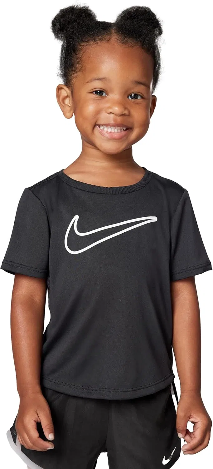 Футболка для девочек Nike One Fitted Dri-FIT, Black/White