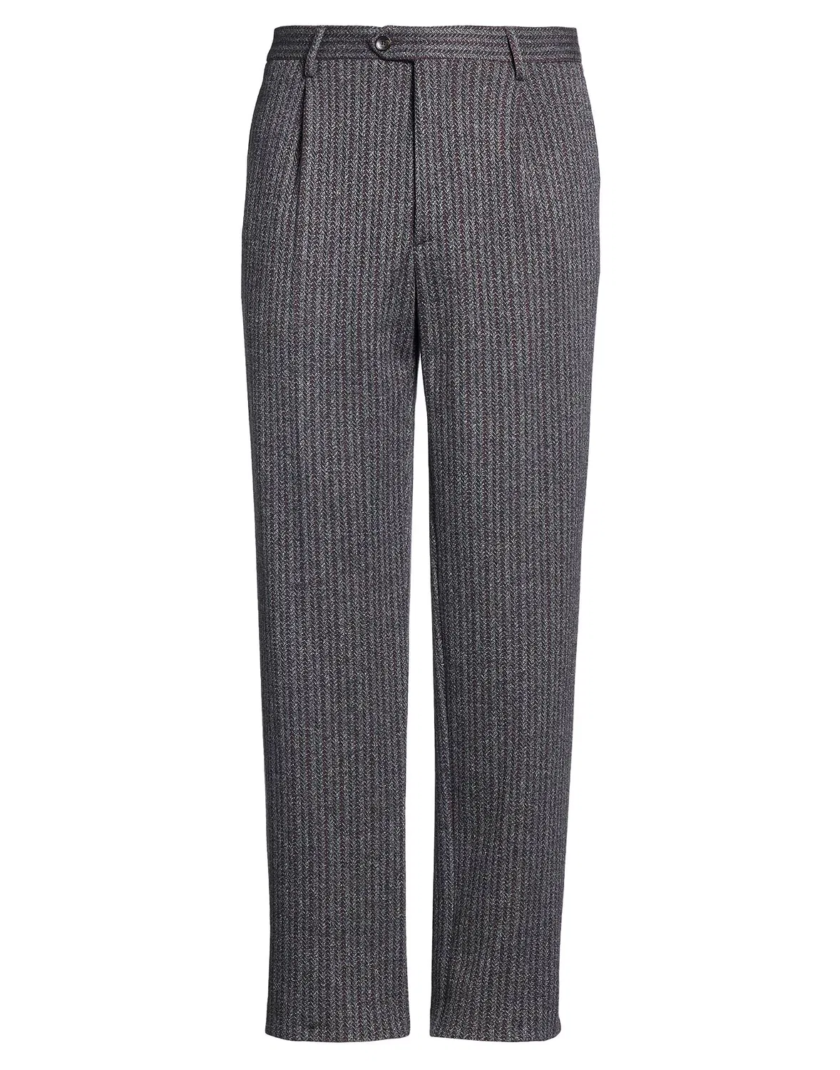 Брюки прямые из шерсти с жаккардовым узором ETRO Charcoal