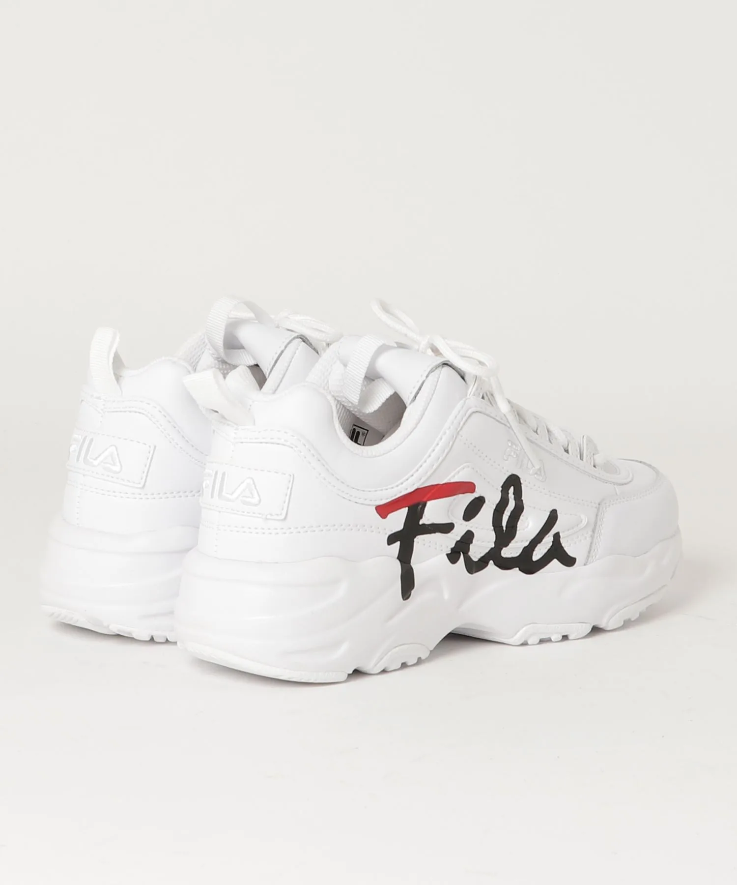 Кроссовки FILA DISTRACER SCRIPT белые с синим и красным — фото 3