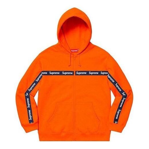 

Толстовка text stripe zip up hooded sweatshirt 'orange' Supreme, оранжевый