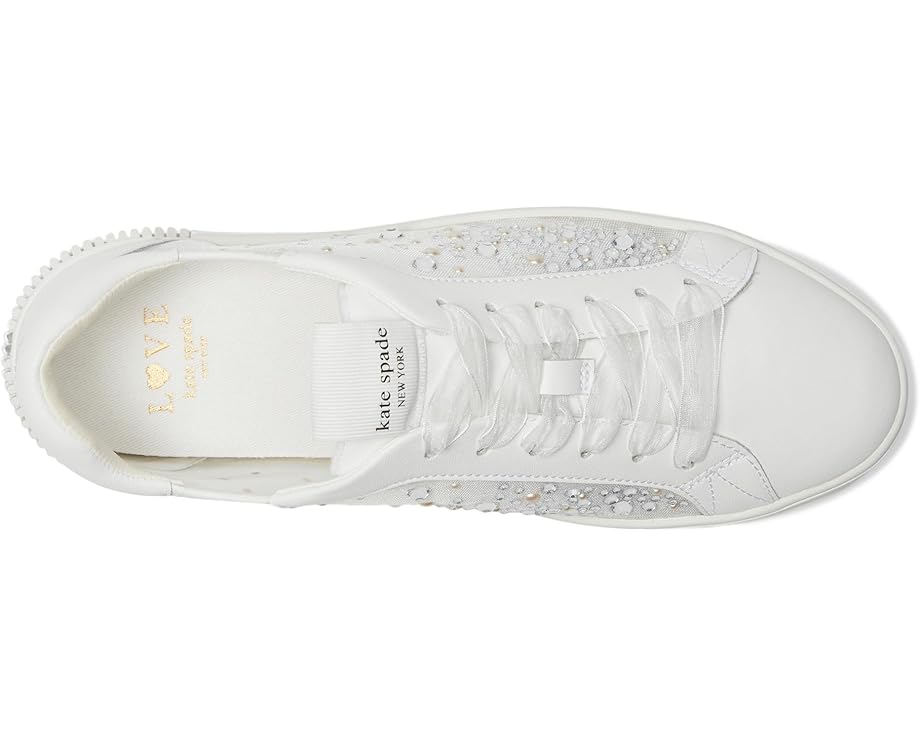 Кроссовки Kate Spade New York Tori Crystals Lace Up Sneakers, цвет True White — фото 2