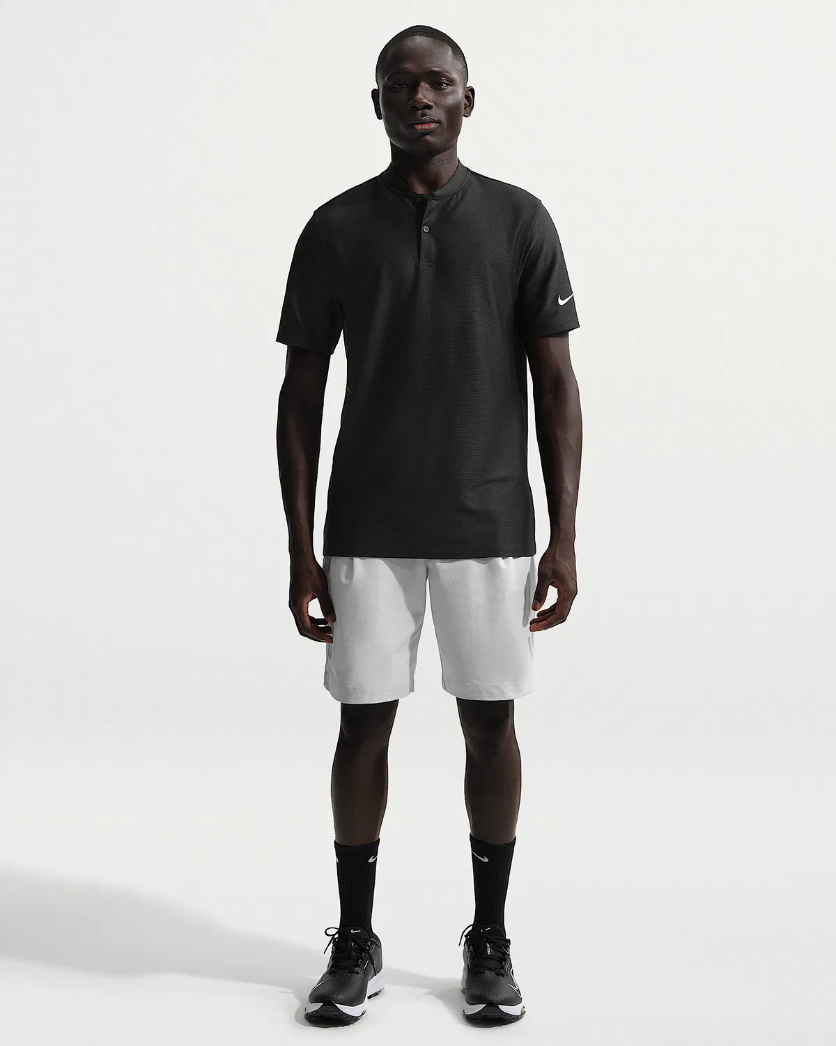Мужское поло Nike Velocity Dri-FIT Blade Collar Golf Polo, Black/White — фото 4