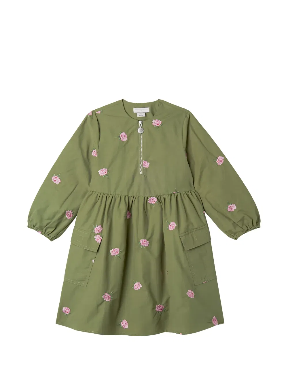 Платье с цветочной вышивкой Stella Mccartney Kids, зеленый