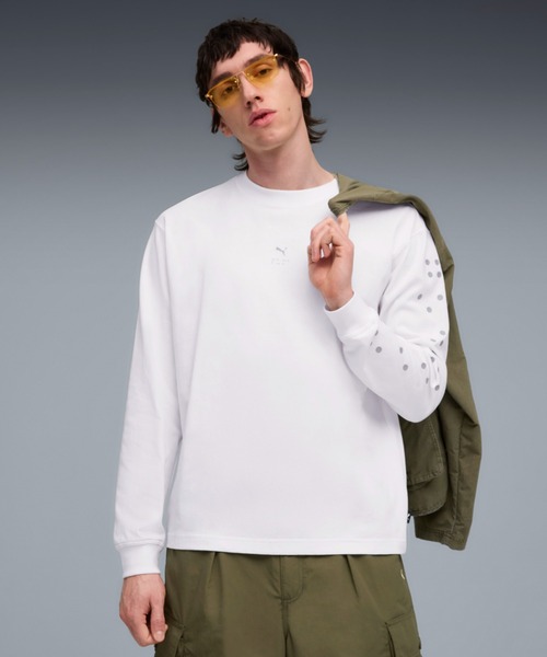 

Мужская футболка с длинным рукавом, принт PUMA, белый