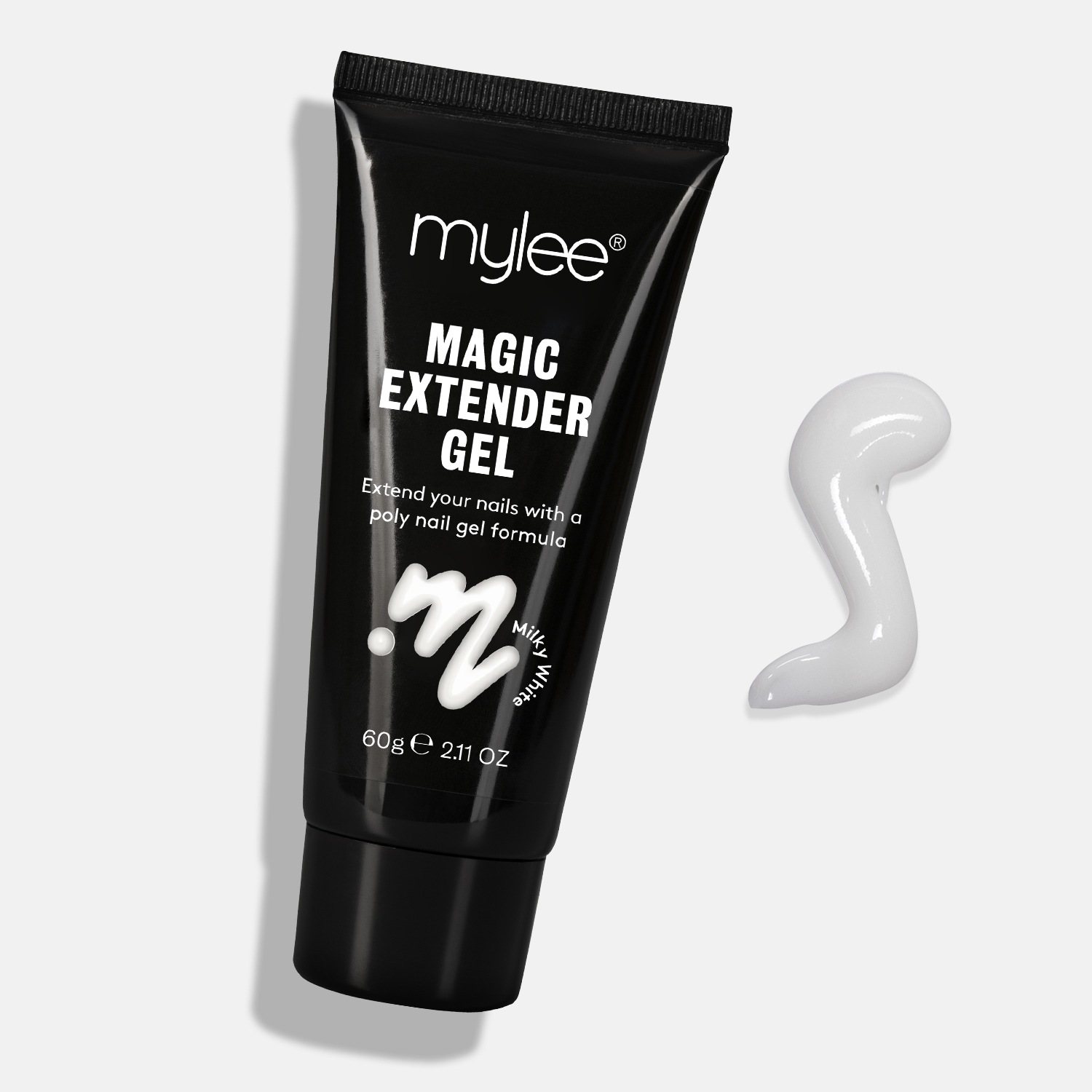 Гель-лак для ногтей magic extender gel (farblos) Mylee, magic extender gel milky white, вес 60 гр. — фото 3