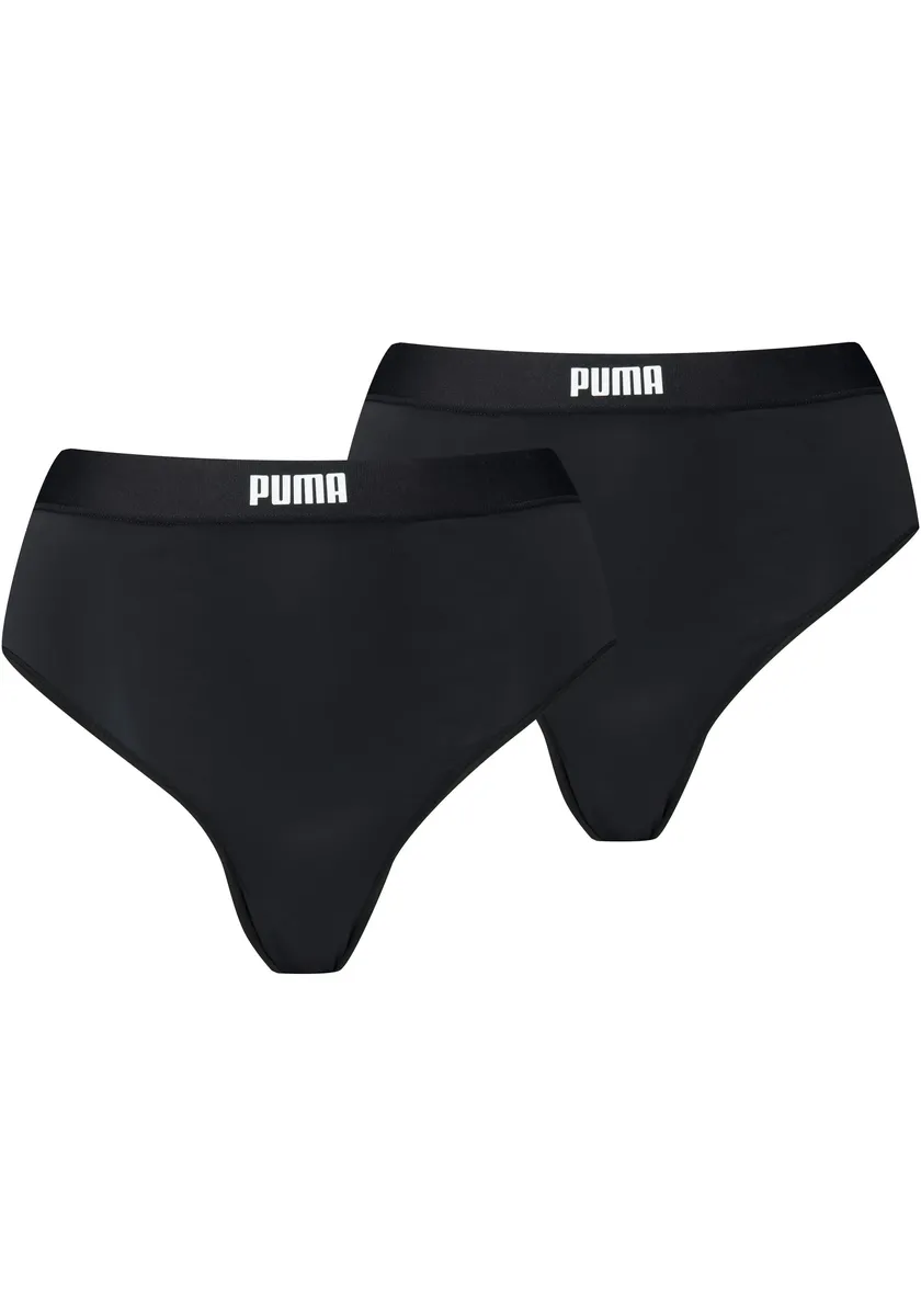 

Трусики PUMA с высокой талией (2 шт. в упаковке), с поясом с логотипом, черный