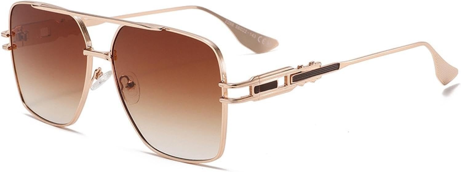 

Винтажные солнцезащитные очки большого размера для мужчин и женщин, модные, классическая металлическая оправа, летние, для путешествий и активного отдыха, защита от УФ-излучения UV400 TVTBBVV, C7