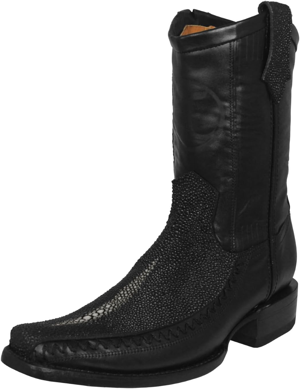 

Мужские черные ковбойские сапоги Texas Legacy с узором из кожи морского ската и квадратным носком