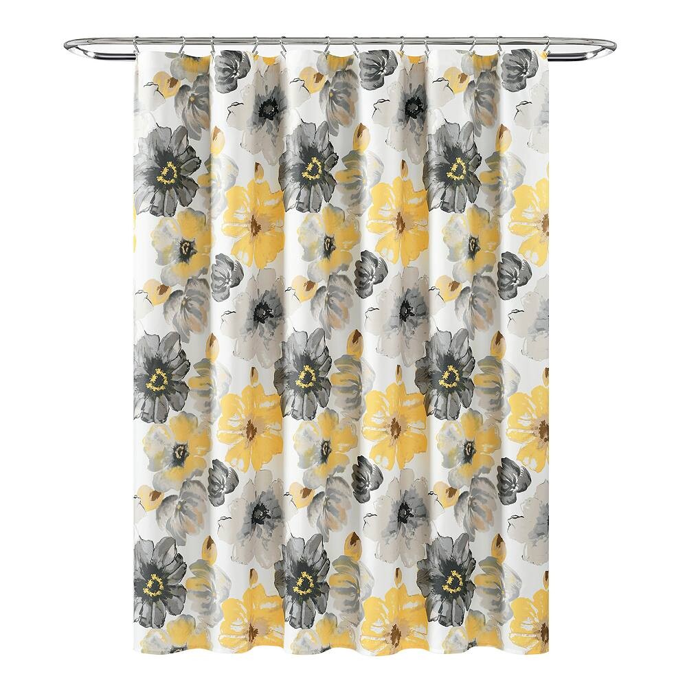 

Занавеска для душа Lush Decor Leah, цвет Yellow Gray