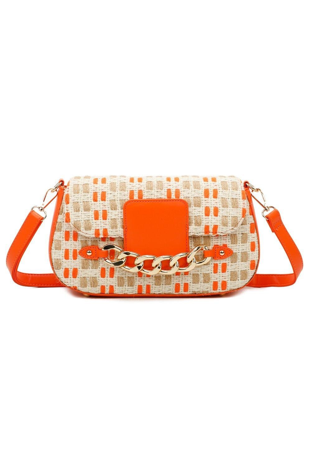 

Сумка на плечо Praia из искусственной кожи с тканой отделкой Fontanella Fashion, оранжевый