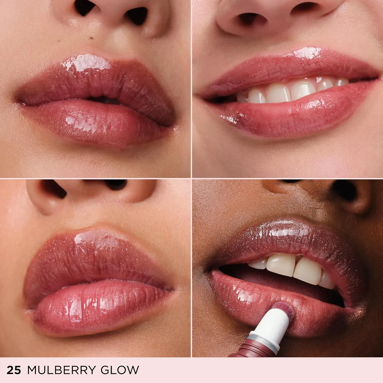 Блеск для губ Clarins Lip Perfector | Увлажняющий и придающий объем губам пептидный блеск | Мгновенный блеск с полупрозрачным мерцающим финишем | Нелипкая текстура с ароматом ванили | 0,35 унции, 25 Mulberry Glow - Pearly Cool Plum — фото 2