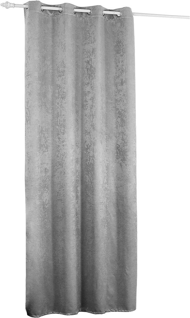 

WOLTU 1 штора с люверсами, 270 г/м², дамасский имитация, серебристо-серый, 135x225 см, серебро