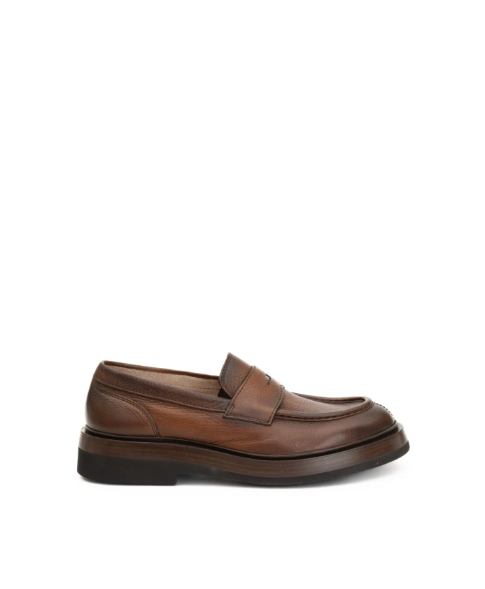 

Замшевые мокасины на плоской подошве Santoni, коричневый