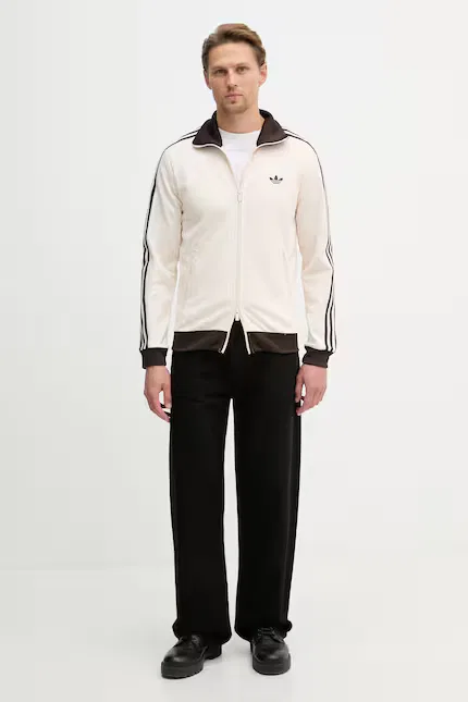 Толстовка на молнии хлопок Adidas Originals, бежевый — фото 2