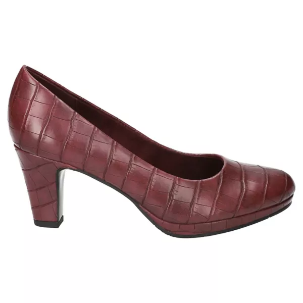 Женские туфли-лодочки Equinox на платформе Easy Street, цвет burgundy croco — фото 2