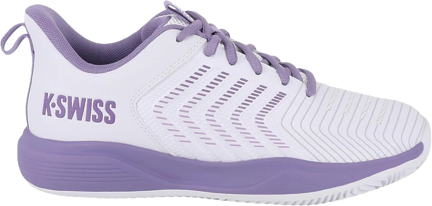 Кроссовки для тенниса Ultrashot Light, K-Swiss, белый/фиолетовый/неоново-лавандовый