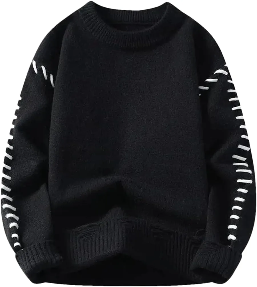 

Мужской свитер из толстой пряжи сплошного цвета