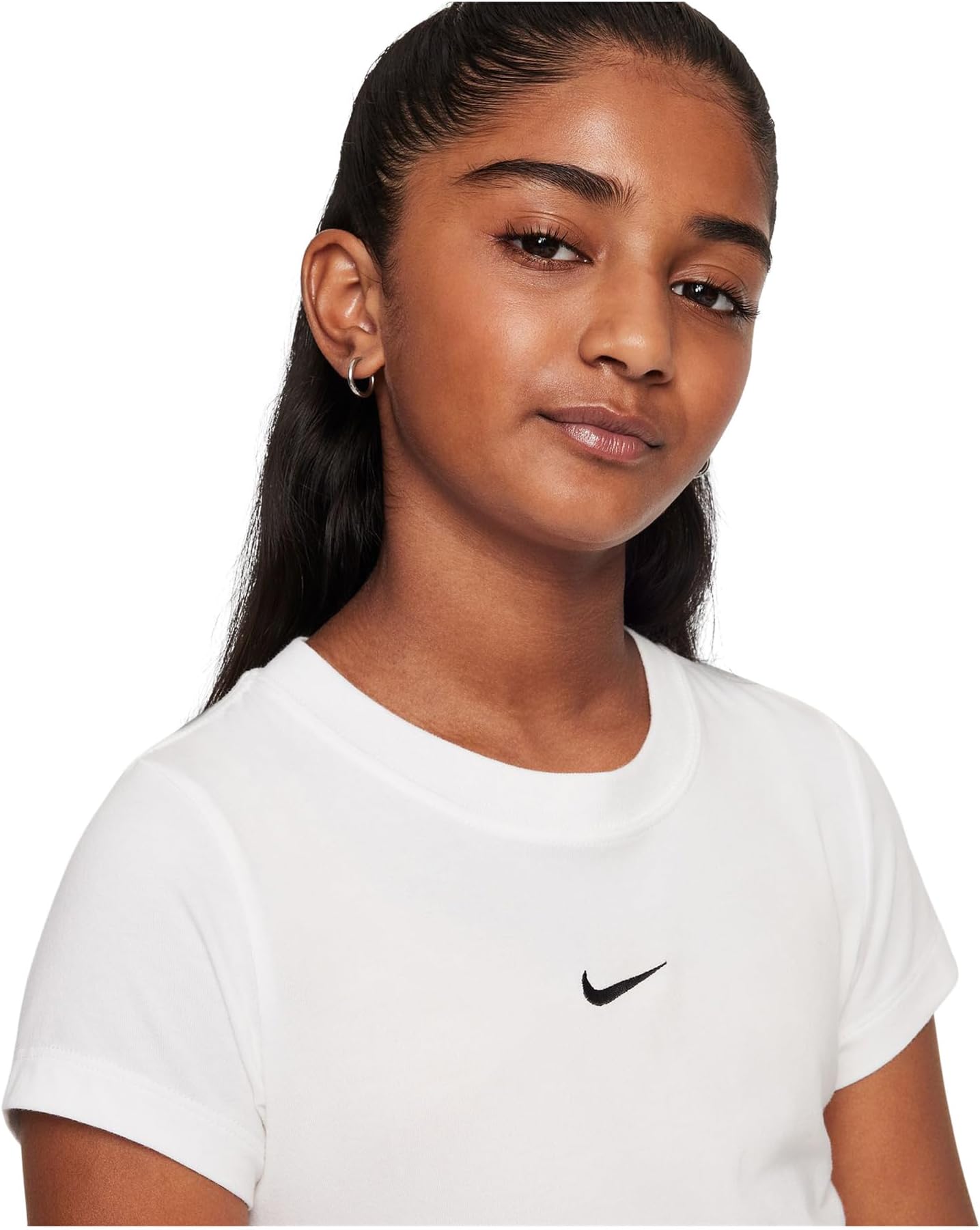 Спортивная укороченная футболка Nike Kids, White — фото 3