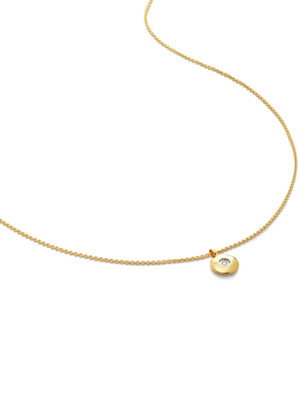 

Monica Vinader колье Birthstone из переработанного золота с бриллиантом, золотой