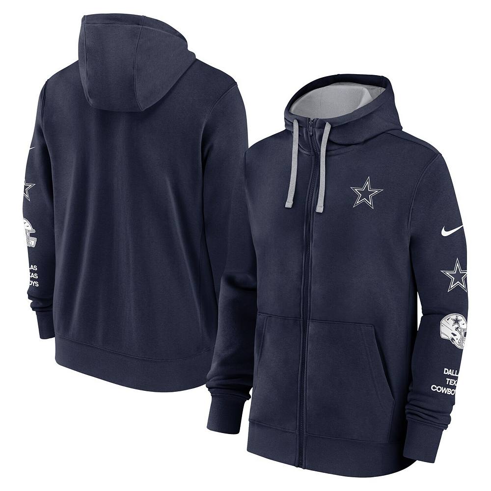 

Мужская худи с молнией во всю длину и темно-синим логотипом Nike Dallas Cowboys, цвет Cow Navy