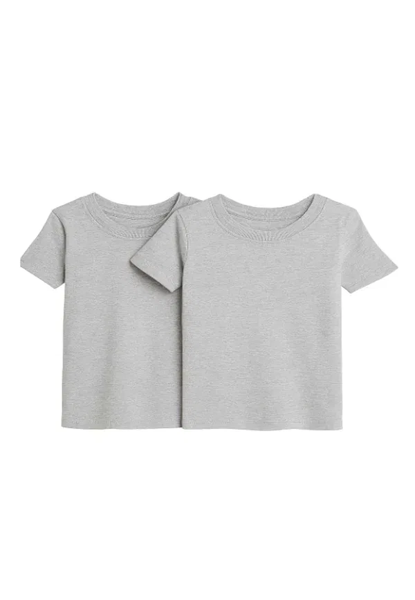 Футболка 2Pk Heatgen Basic T-Shirt Marks & Spencer, серый меланж