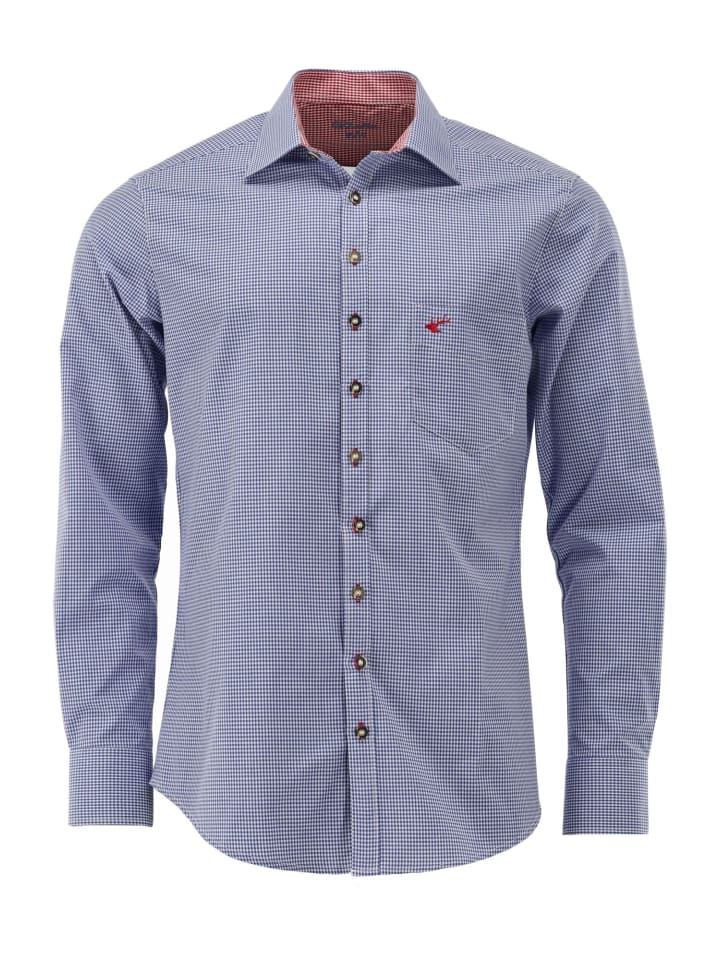 

Традиционная рубашка вакоду средне-синего цвета OS-Trachten