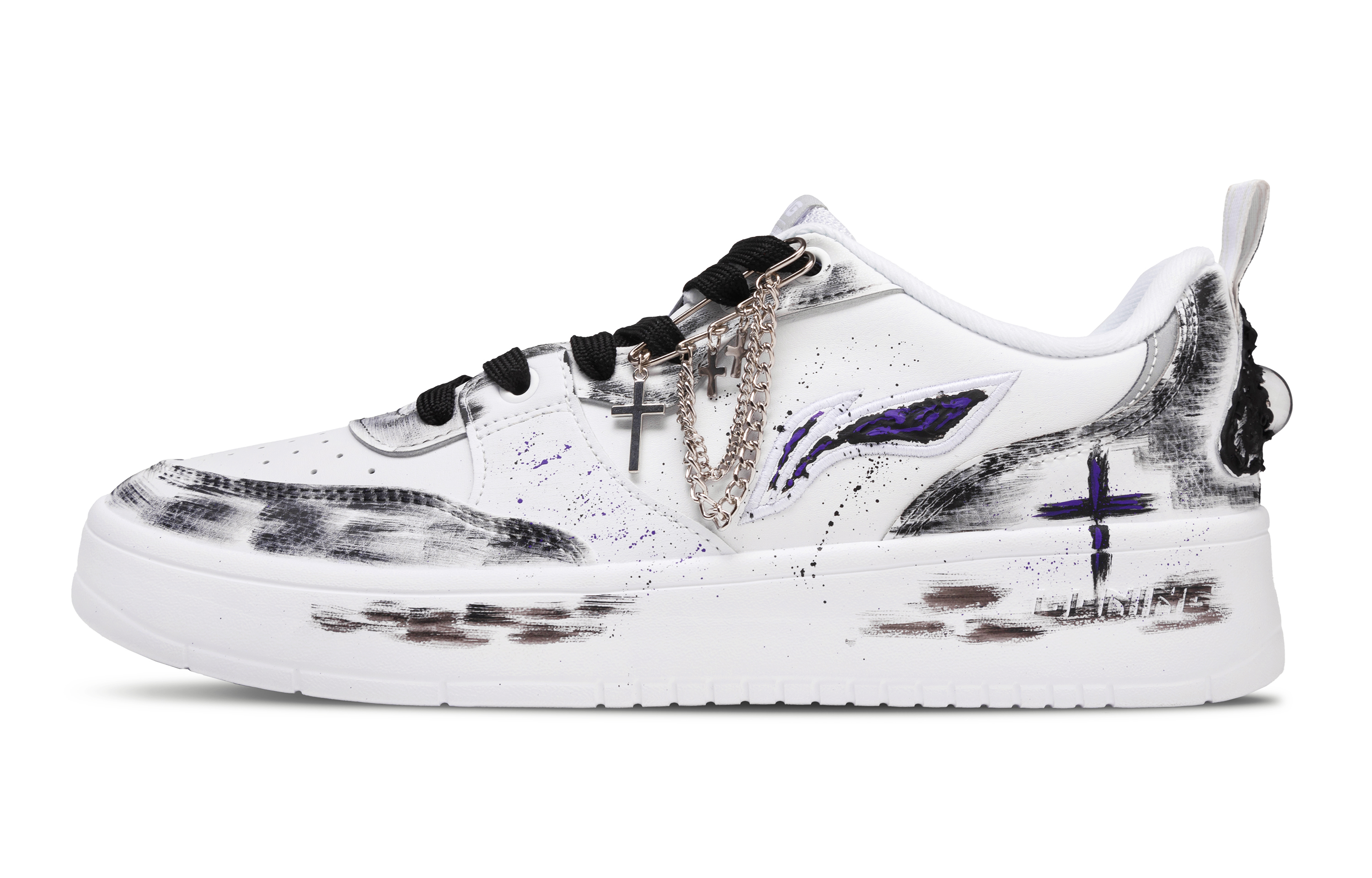 

LINING Кроссовки для скейтбординга Qingchao с противоскользящим покрытием, износостойкие, низкие, мужские, черные, белые, фиолетовые