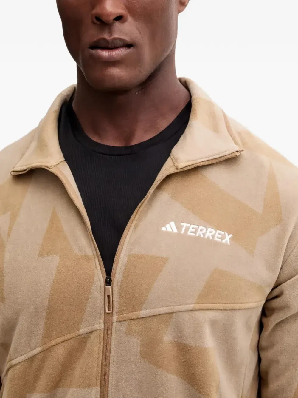 Свитер Terrex на молнии с принтом Adidas, бежевый — фото 4