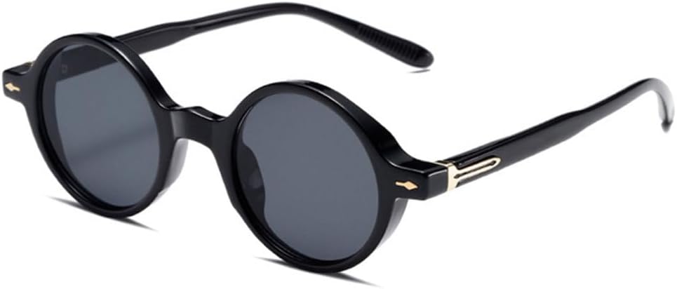 

Модные панк-очки для женщин: круглые солнцезащитные очки, винтажные заклепки; мужские сине-зеленые солнцезащитные очки с защитой от УФ-излучения UV400 MTZJH, Black Gray