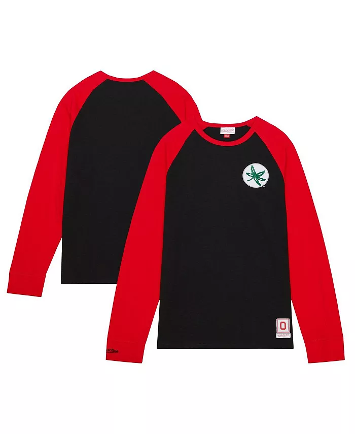 

Мужская черная футболка с длинным рукавом Ohio State Buckeyes Legendary Slub Raglan Mitchell & Ness