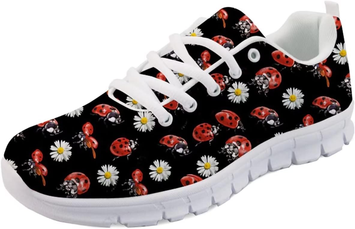 

Кроссовки Forchrinse Daisy унисекс для бега, спортивные кеды для мужчин и женщин, дышащие спортивные кроссовки, Ladybug Daisy